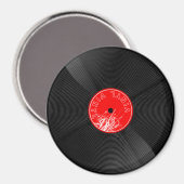 レトロなビニールレコードマグネット ビンテージ音楽の装飾 マグネット (正面/裏面)