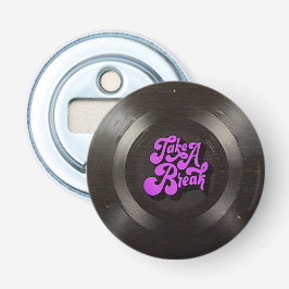 レトロなビニールレコード - パープルシンスウェーブグルーヴ 栓抜き