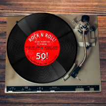レトロなビニールレコード ロックンロール 赤 誕生日