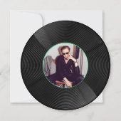 レトロなビニールレコード 音楽の節目 誕生日フォト  招待状 (裏面)
