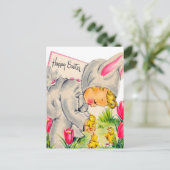 レトロなビンテージのイースターの子供の休日ポストカード シーズンポストカード (スタンド正面)