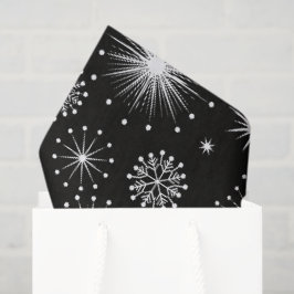 レトロなビンテージのクリスマスの星と雪の結晶 薄葉紙