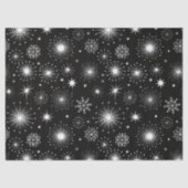 レトロなビンテージのクリスマスの星と雪の結晶 薄葉紙 (正面)