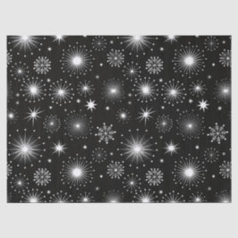 レトロなビンテージのクリスマスの星と雪の結晶 薄葉紙