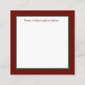 レトロなビンテージのクリスマスレディー スクエア名刺 (裏面)