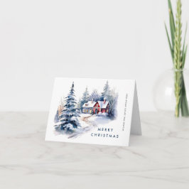 レトロなビンテージカントリー調の家に飾るクリスマスツリー シーズンカード
