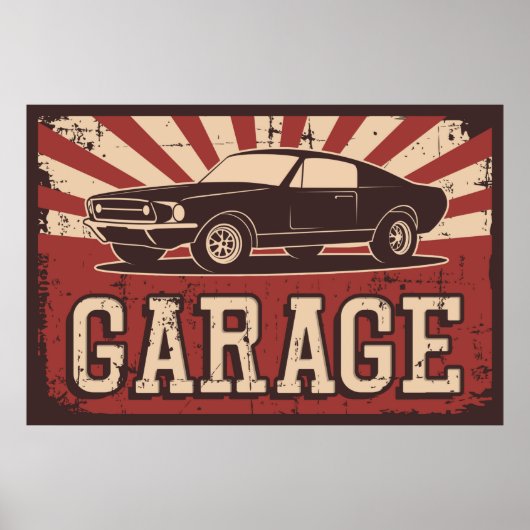 レトロなビンテージカー ポスター (正面)