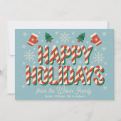 レトロなビンテージキャンディケインのホリデーシーズン シーズンカード (正面)