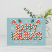 レトロなビンテージキャンディケインのホリデーシーズン シーズンカード (スタンド正面)