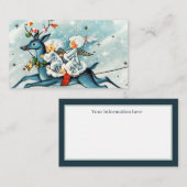 レトロなビンテージクリスマスエンゼルスが情報を追加 名刺 (正面/裏面)