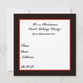 レトロなビンテージクリスマスカード作成雪だるまパーティー  招待状 (裏面)