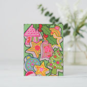 レトロなビンテージクリスマスクッキー ポストカード (スタンド正面)