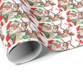 レトロなビンテージクリスマスサンタトインデータイル ラッピングペーパー (ロールコーナー)