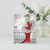 レトロなビンテージクリスマスシスター シーズンポストカード (スタンド正面)