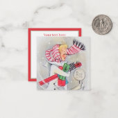 レトロなビンテージクリスマスショッピングレディーアド文字 ノートカード (正面/裏面インサイチュ)