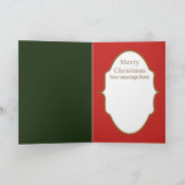 レトロなビンテージクリスマスバルブ追加文字カード シーズンカード (内部)