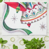 レトロなビンテージクリスマスベルキッチンタオル キッチンタオル (折り畳み)