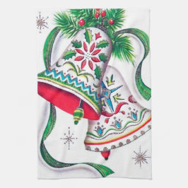 レトロなビンテージクリスマスベルキッチンタオル キッチンタオル