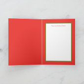 レトロなビンテージクリスマスベル折り返しグリーティングカード カード (内部)