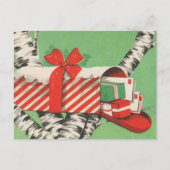 レトロなビンテージクリスマスメールボックス シーズンポストカード (正面)