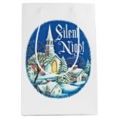 レトロなビンテージクリスマス教会のシーン ミディアムペーパーバッグ