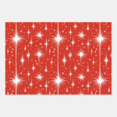 レトロなビンテージクリスマス：雪の降る松の木 ラッピングペーパーシート (正面2)