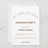 レトロなビンテージサンタと彼の絵のクリスマス 招待状 (裏面)