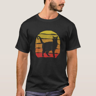 レトロなビンテージスタイルの猫 ネコ好きなママへの猫 Tシャツ