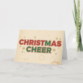 レトロなビンテージ クリスマスの喜び シーズンカード