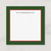 レトロなビンテージ・クリスマス・キャッツ・ホリデー スクエア名刺 (裏面)