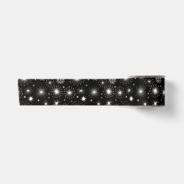 レトロなビンテージ クリスマス 星と雪の結晶 サテンリボン
