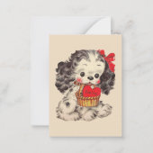 レトロなビンテージ バレンタイン 犬 感情表現を追加 ノートカード (正面)