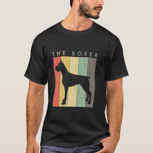 レトロなビンテージ ボクサー犬 Tシャツ (正面)