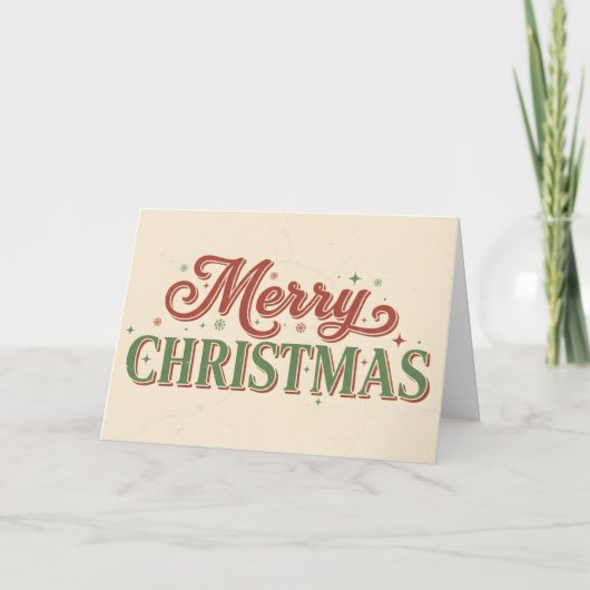 レトロなビンテージ メリークリスマス シーズンカード (正面)