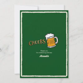 レトロなビールの節目の誕生日 サンキューカード