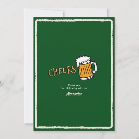 レトロなビールの節目の誕生日 サンキューカード (正面)