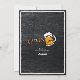 レトロなビールの節目の誕生日 サンキューカード