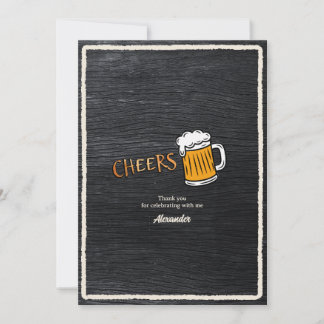 レトロなビールの節目の誕生日 サンキューカード