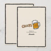 レトロなビールの節目の誕生日 サンキューカード (正面/裏面)