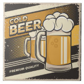 レトロなビール愛好家ワードアート タイル (正面)