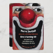 レトロなピエロパーティーの招待状 招待状 (正面/裏面)