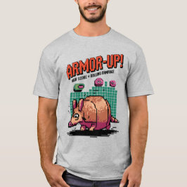 レトロなピクセルアートのアルマジロ ビデオゲームデザイン Tシャツ