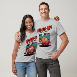 レトロなピクセルアートのアルマジロ ビデオゲームデザイン Tシャツ