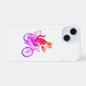 レトロなピザの配達猫  iPhone 15ケース (裏面横)