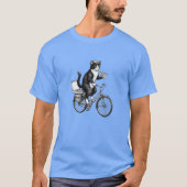 レトロなピザの配達猫 Tシャツ (正面)