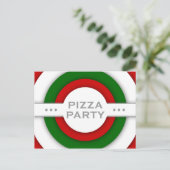 レトロなピザパーティー インビテーションポストカード (スタンド正面)