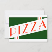 レトロなピザパーティー 招待状 (正面)