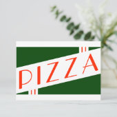 レトロなピザパーティー 招待状 (スタンド正面)