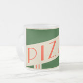 レトロなピザ フロストグラスマグカップ (正面左)