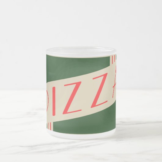 レトロなピザ フロストグラスマグカップ (中央)